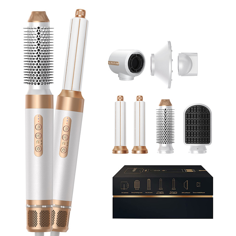 7 in 1 Geräuscharmer Haartrockner Negativ-Ionen-Multi-Funktion Friseur Reparatur Haarbürste