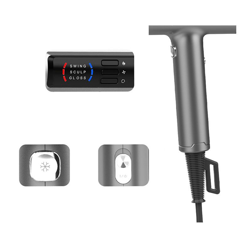 Tragbares Blow Haartrockner Grau Starker Wind Heißluft Haarschutz Styling-Tool
