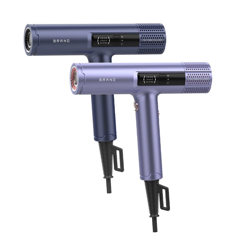 Tragbares Blow Haartrockner Grau Starker Wind Heißluft Haarschutz Styling-Tool
