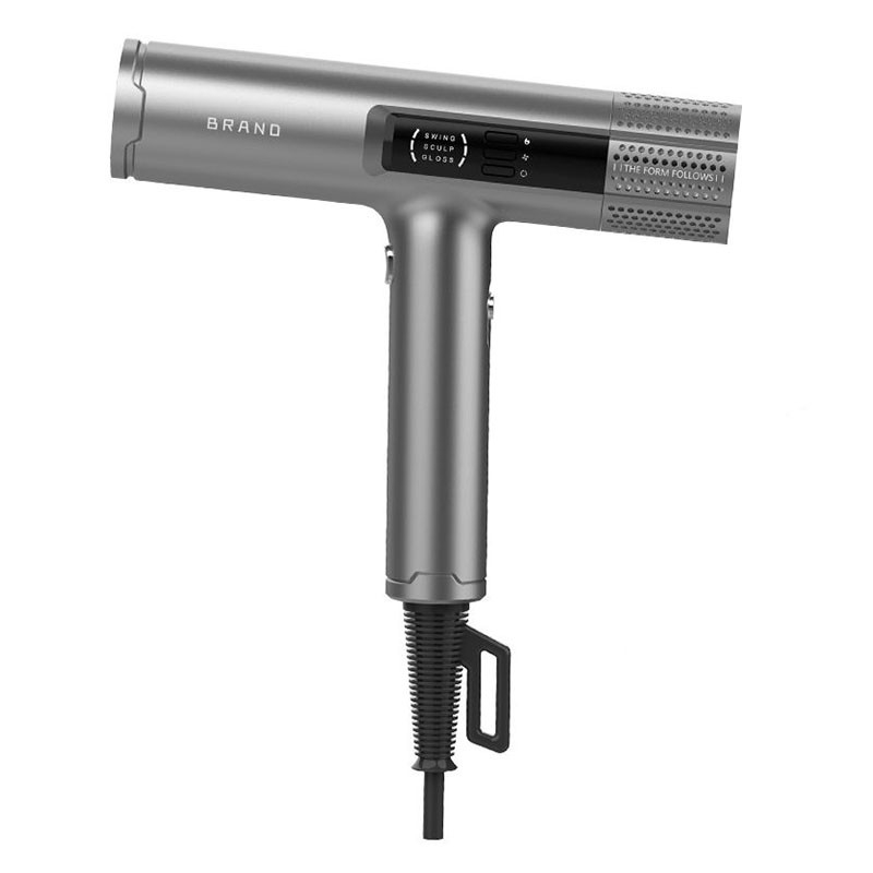 Tragbares Blow Haartrockner Grau Starker Wind Heißluft Haarschutz Styling-Tool