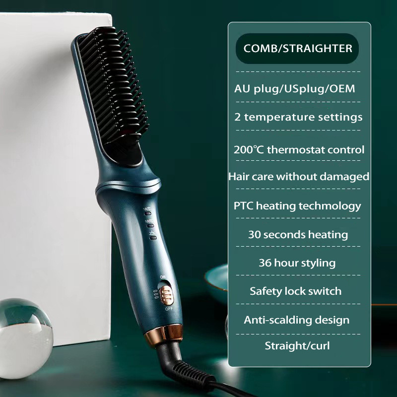 Tägliches Styling Elektrische Geradebürste mit leichter Spannung für natürlich glänzendes Haar