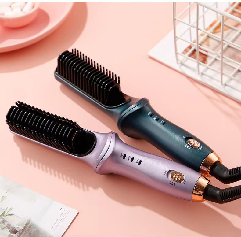 Blue Purple Hot Comb Hair Straightener für Frauen mit 3 Temps 20s Schnellheizung