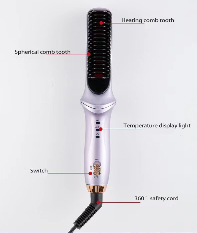 Blue Purple Hot Comb Hair Straightener für Frauen mit 3 Temps 20s Schnellheizung