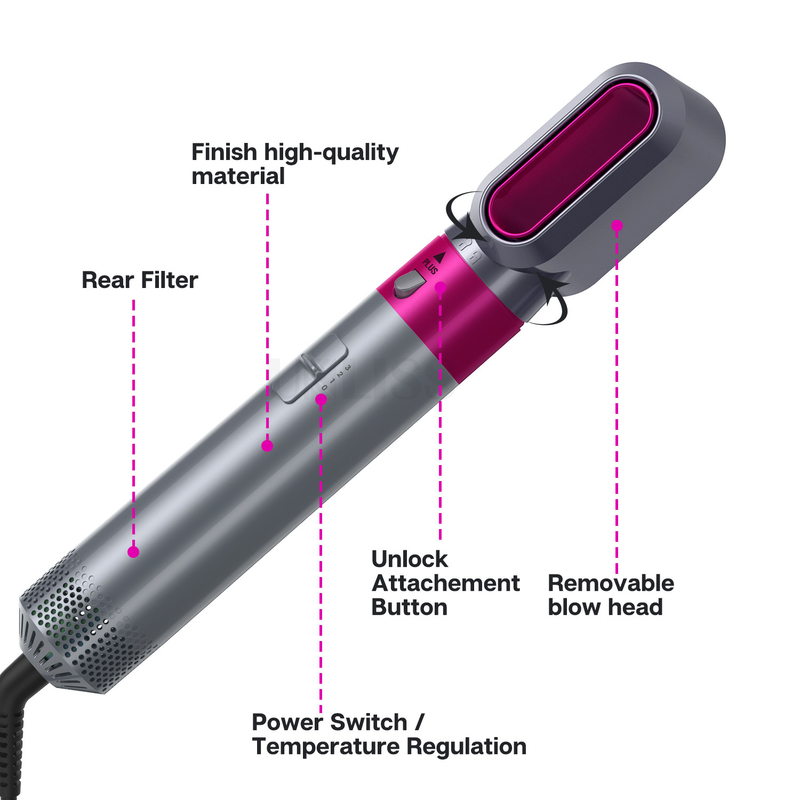 Negativ-Ionen-Luft-Wrap automatisches Locken Haar Styling Heißluftbürste 5 in 1 Multi-Funktion