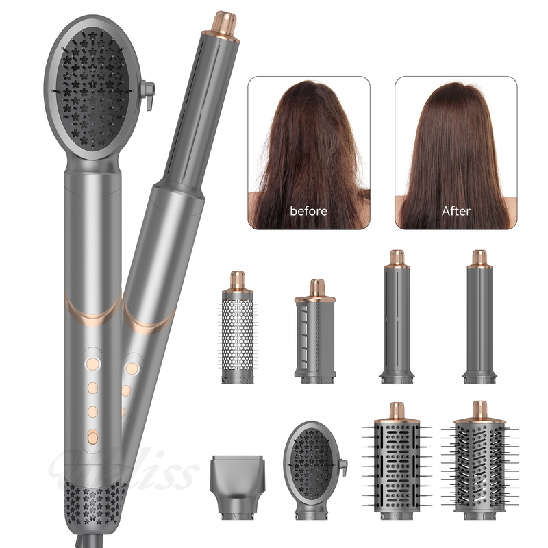 8 in 1 Fast Styling Multi-Funktion Heißluftbürste Kamm Klappreise im Freien Luftwrap One Step Styler