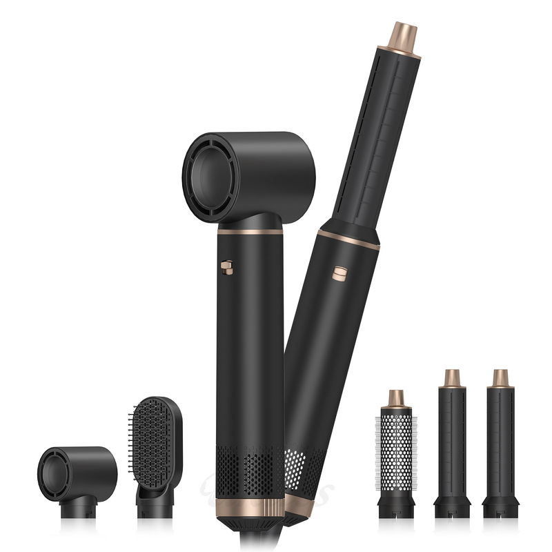 5 in 1 schwarze Geschenkbox Haartrockner One Step Profi Negativ-Ionen-Multi-Funktion Styler