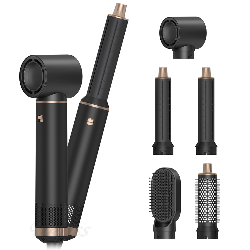 5 in 1 schwarze Geschenkbox Haartrockner One Step Profi Negativ-Ionen-Multi-Funktion Styler