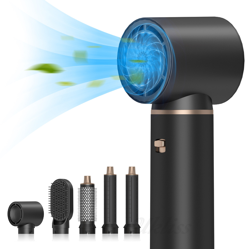 5 in 1 schwarze Geschenkbox Haartrockner One Step Profi Negativ-Ionen-Multi-Funktion Styler