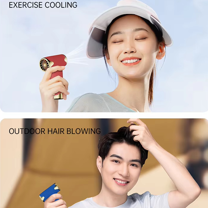 Blau, blattlos, kabellos, Haartrockner, schneller Wind, Handheld, leistungsfähiger Bläser, USB-Ladegerät