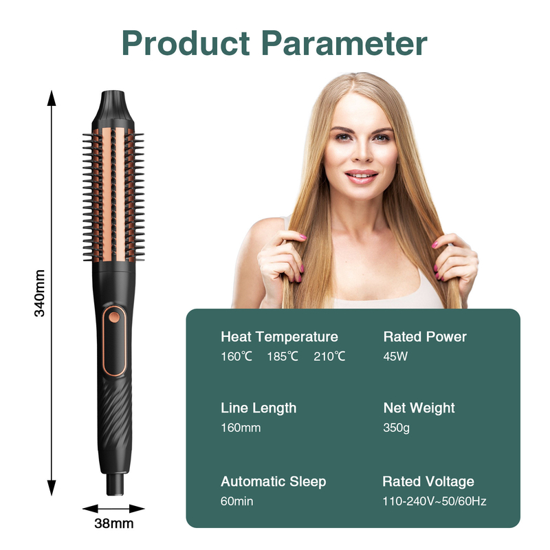 Tourmalin-Keramik-Haar-Curling-Bürste mit Temperaturverstellung und 1,6 Meter Stromkabel