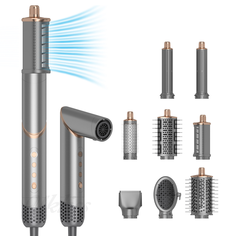 8-in-1-Falthaartrockner-Set mit verstellbaren Wärmeinstellungen und Multi-Düsen-Design