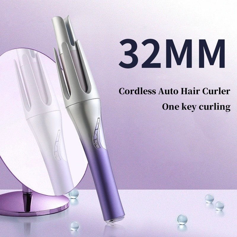 Curling Iron 28W drahtloser automatischer Curler 4500mAh drahtloser wiederaufladbarer 32mm Curl Wand