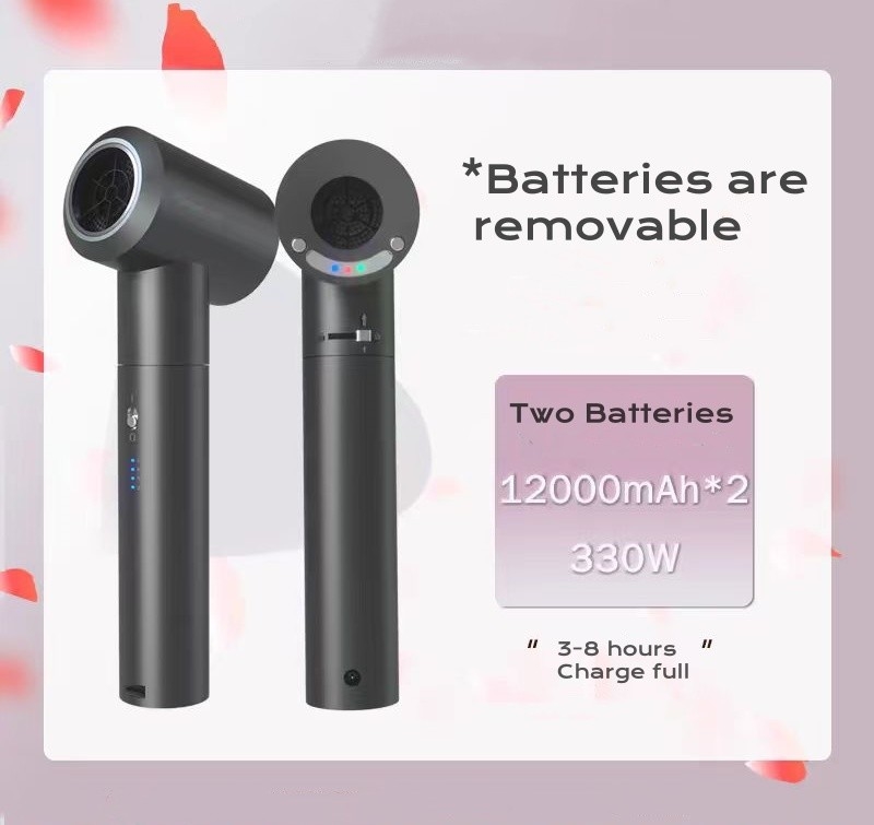 330W leistungsstarker drahtloser Bläser Turbo Jet-Lüfter Reinigungsventilator große Batteriekapazität Typ C Aufladen
