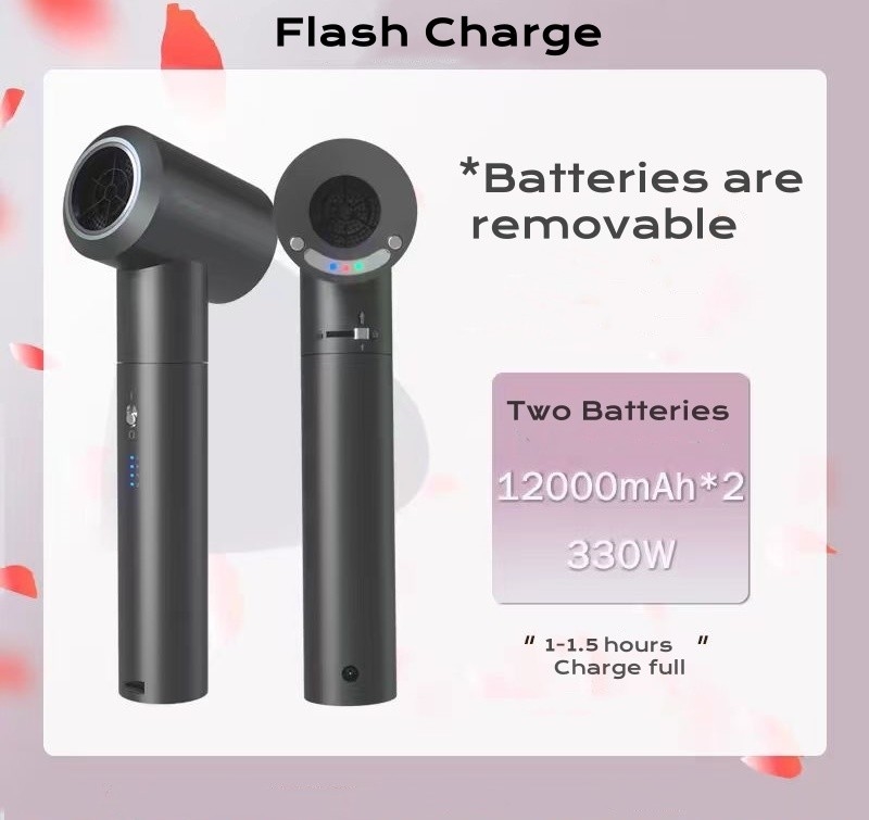 330W leistungsstarker drahtloser Bläser Turbo Jet-Lüfter Reinigungsventilator große Batteriekapazität Typ C Aufladen