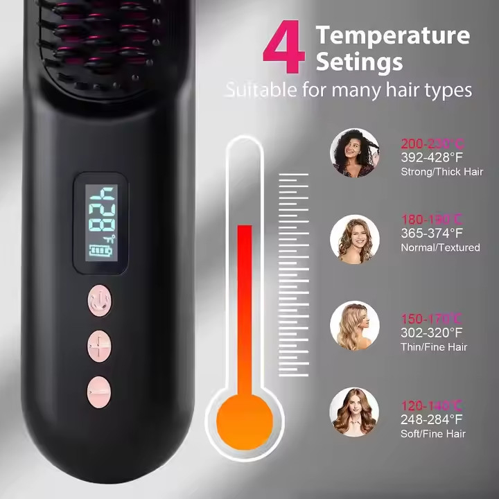 Kabellose Haargelenkbürste mit 4 Temperatur-Einstellungen PD20W Schnellladung