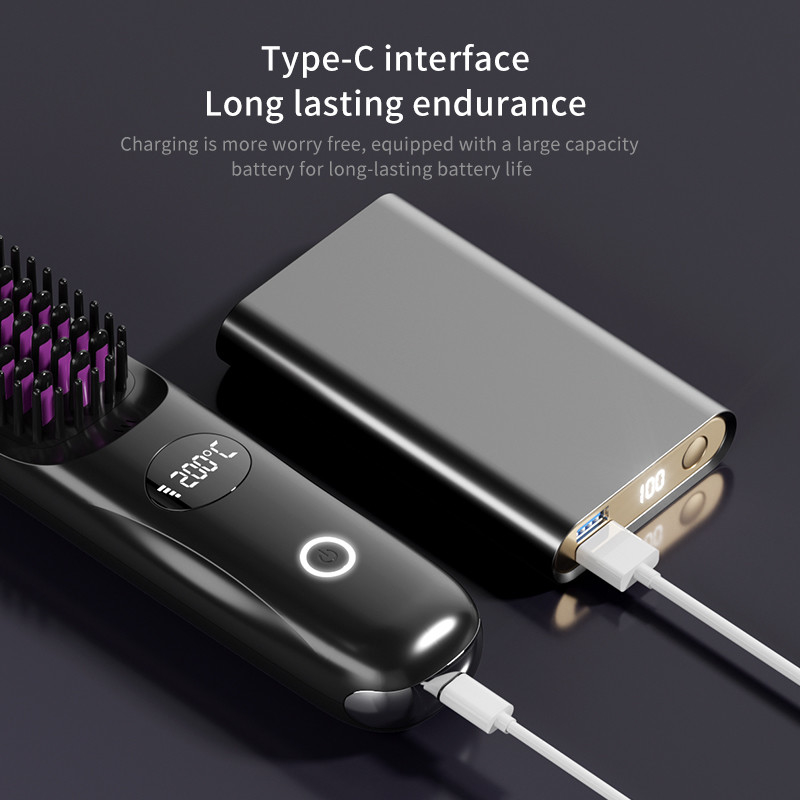 Körperpflege Haartrockner elektrische Bürste Heißluft Kamm Wärme USB drahtlose wiederaufladbare Haarstrahler Bürste