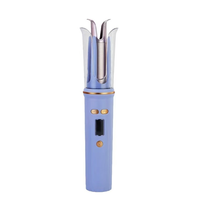 USB-Wiederaufladbares tragbares Haarkurbeln Reisen kabellose Mini-Haar Eisen Auto-Kurbeln LCD-Display Temperatur