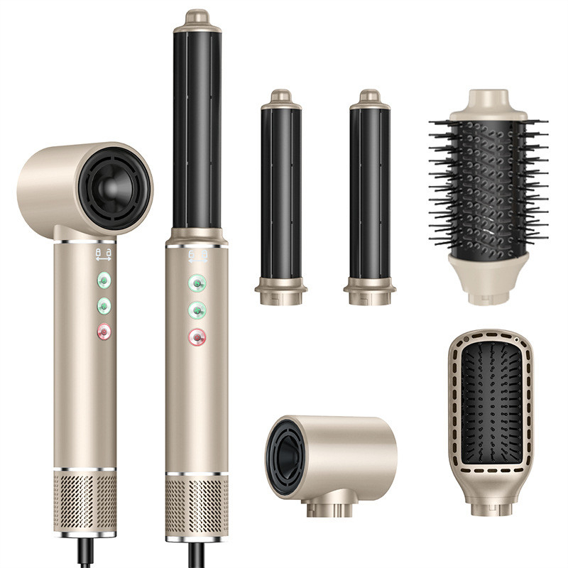 5 in 1 Heißluftbürste Hochgeschwindigkeitsbürstenloser Motor Automatischer Curling-Haartrockner Set Negativ-Ionen-Flugzeug-Aluminium-Schale