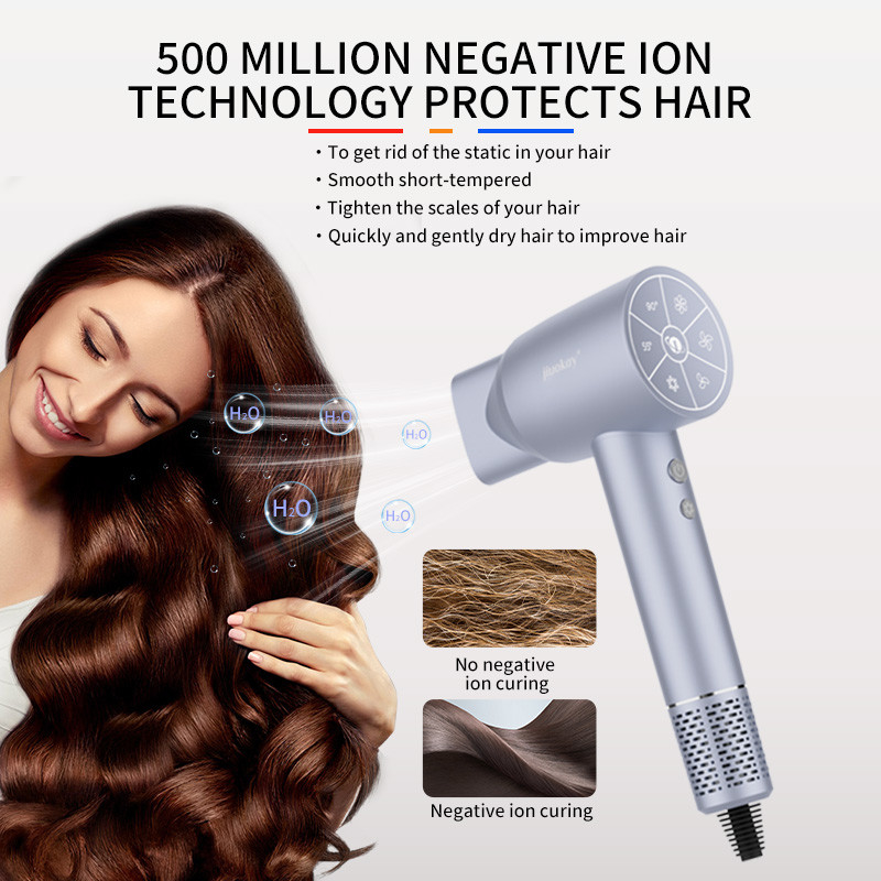 Professionelle Salon-Grad 1800W Hochleistung 5 Milliarden Plasma Leichtgewicht schnell trocknen Haartrockner mit individuellem Logo und drei Düsen