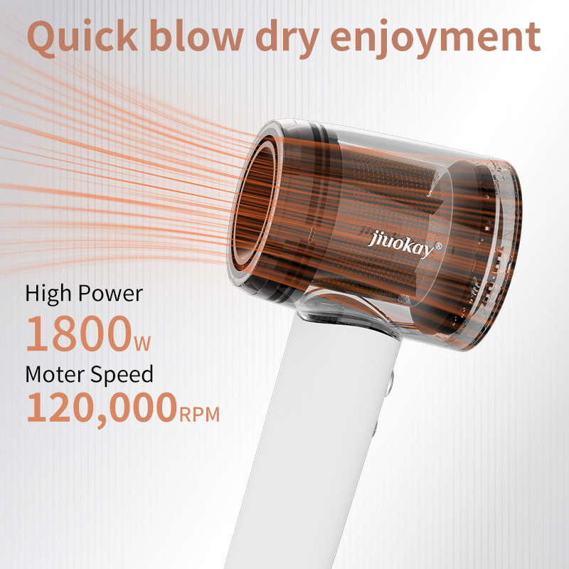 Reisen 1800W Hochgeschwindigkeit Bürstenloser Motor Haartrockner mit 110.000 Rpm und 5 Milliarden Plasma