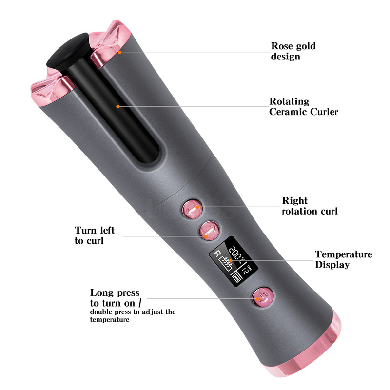 15W kabellose automatische Haarkurbeln tragbare Typ-C wiederaufladbare schnelle Heizung Kompaktes Design