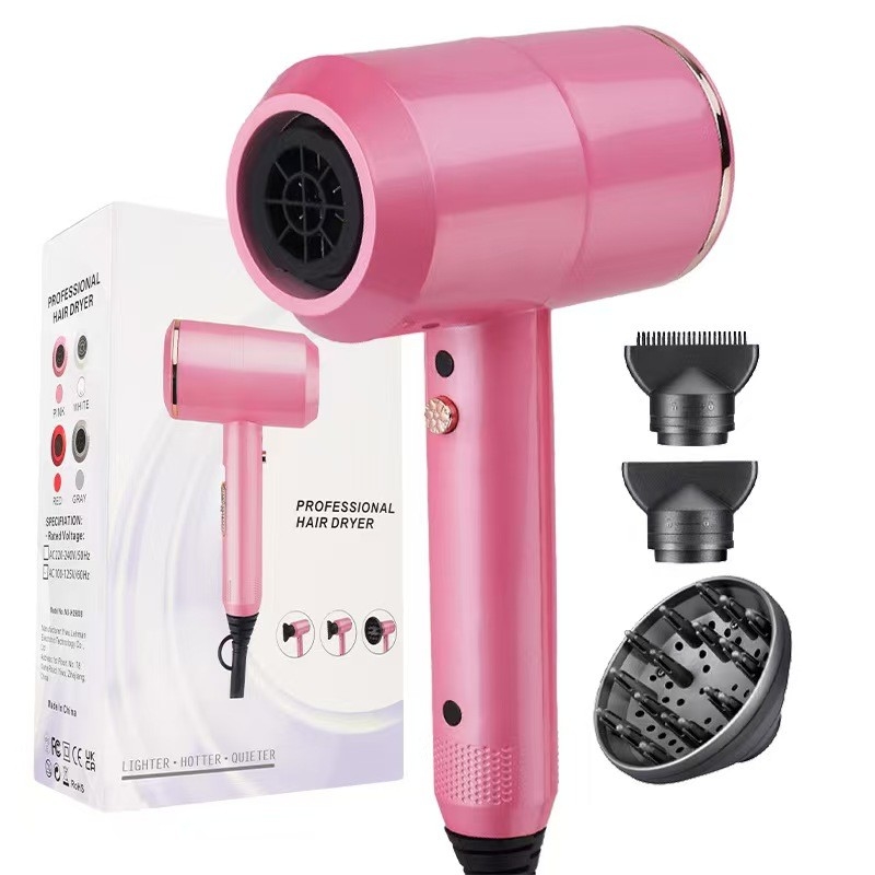 1500w professioneller Negativ-Ionen-Haartrockner Starker AC-Motor Haarpflege-Haushalt mit 3 Luftdüsen für lockiges Haar