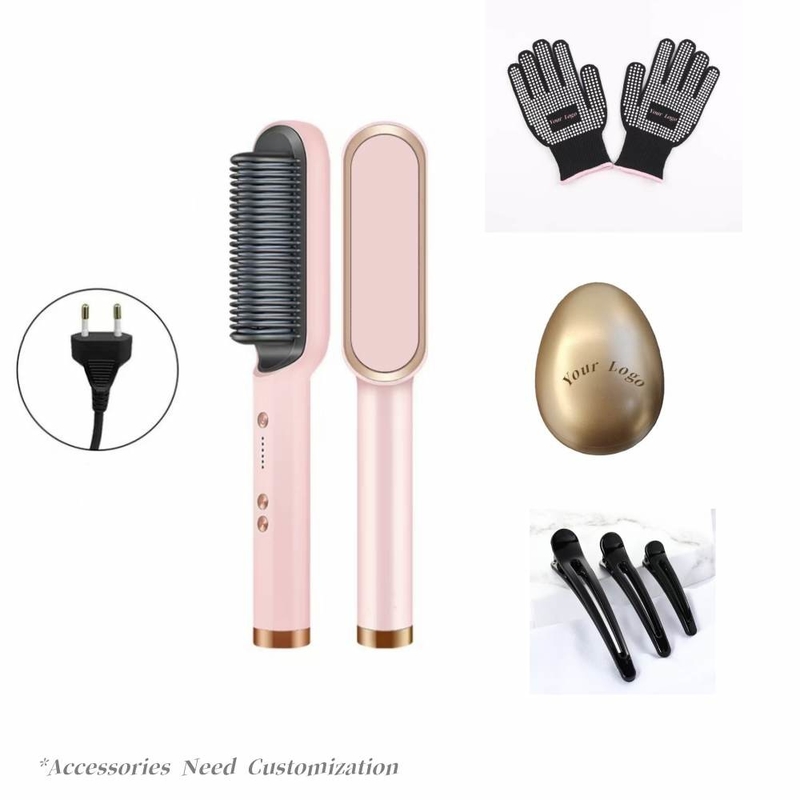 45W Haargelenker-Kamm Anti-Brennen-Haarbürste Negativ-Ionen-Styling-Kamm Schnelle Erwärmung 5 Einstellbarer Temperaturstand