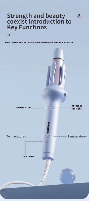 Professionelles Haarkurbelstück, Keramikkurbelstück mit Temperaturverstellbarem Haarkurbelstück