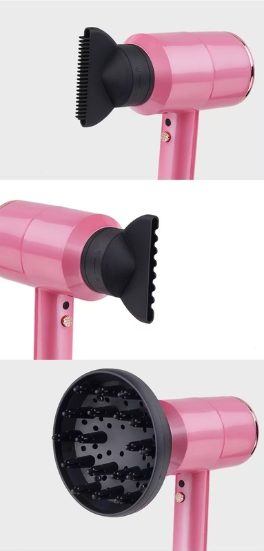 Pink Haartrockner mit 3 professionellen Anbaugruppen für starken Wind und sanfte Pflege geeignet für alle Haartypen