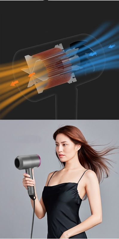1500 Watt elektrischer Haartrockner mit 3 multifunktionalen Zubehör für eine perfekte glatte Frisur
