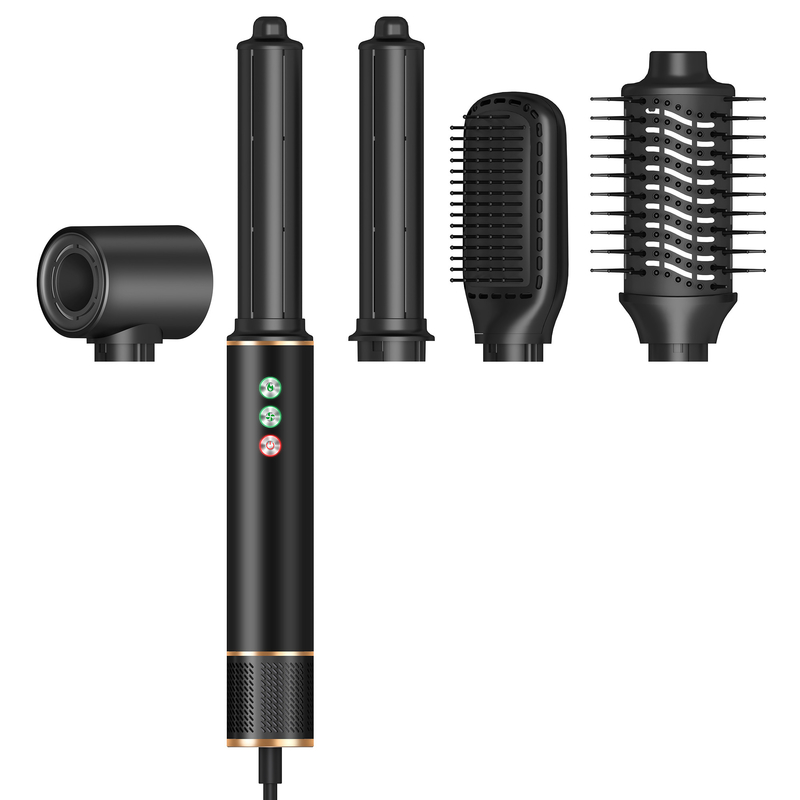 220V 5 in 1 Geschwindigkeit Heißluft Styler Professionell Frizz-freier Blow-Trockner Bürste Locken mit Reisetasche 3 Gänge Kalt
