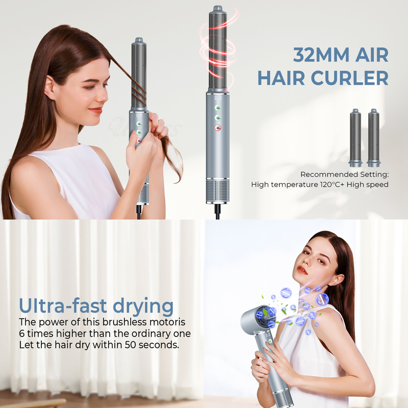220V 5 in 1 Geschwindigkeit Heißluft Styler Professionell Frizz-freier Blow-Trockner Bürste Locken mit Reisetasche 3 Gänge Kalt