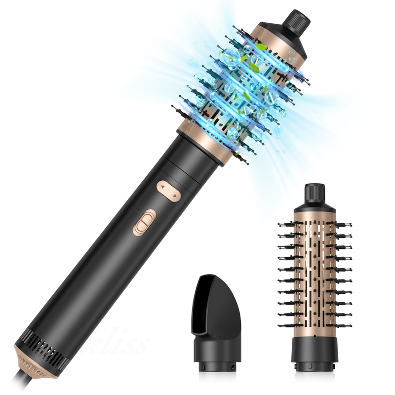 Haartrockner Bürste 6 in 1 Haarstiller Silber Ionen Technologie Schnelltrocknen Multi Styler für gerade lockige und lockige Haare