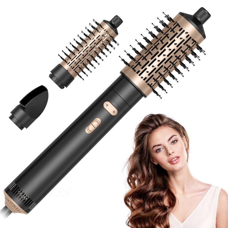 Haartrockner Bürste 6 in 1 Haarstiller Silber Ionen Technologie Schnelltrocknen Multi Styler für gerade lockige und lockige Haare
