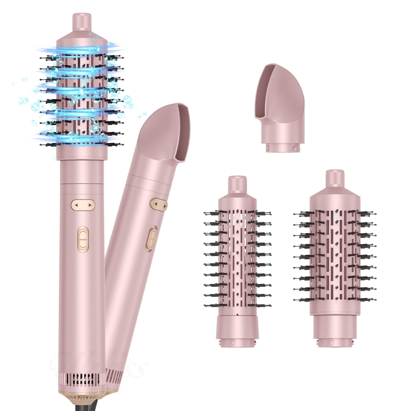 Haartrockner Bürste 6 in 1 Haarstiller Silber Ionen Technologie Schnelltrocknen Multi Styler für gerade lockige und lockige Haare