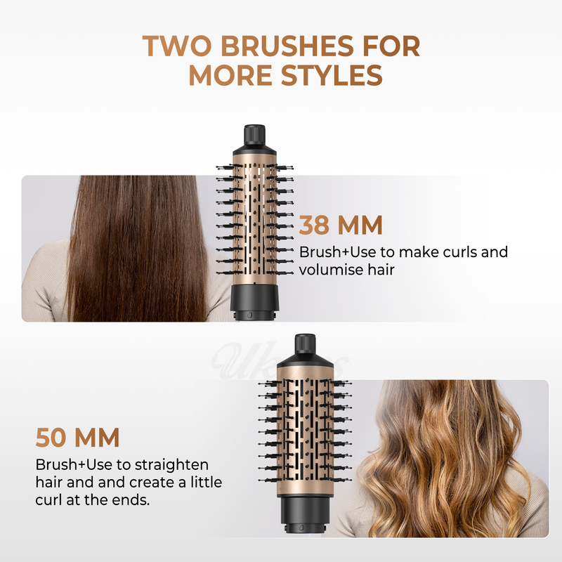 Haartrockner Bürste 6 in 1 Haarstiller Silber Ionen Technologie Schnelltrocknen Multi Styler für gerade lockige und lockige Haare
