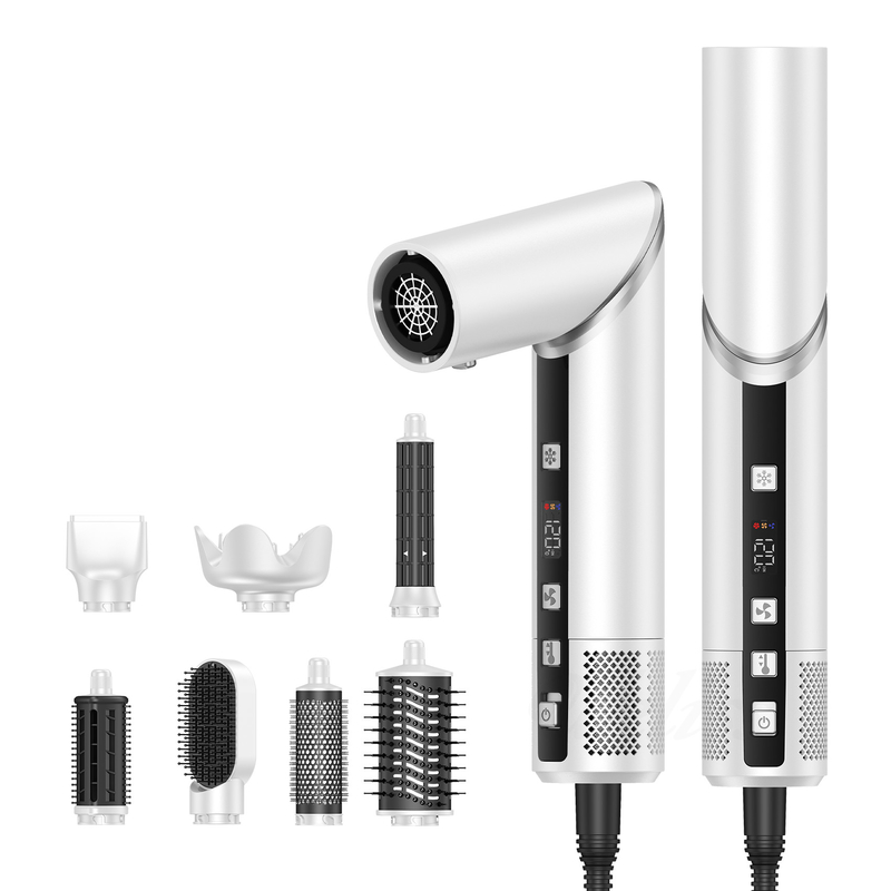 Schnelle Trocknung 8-in-1 professionelle Heißluft Haartrockner Bürste mit Auto-Wrap Curler und 2M Stromkabel 1500W Multi-Styler