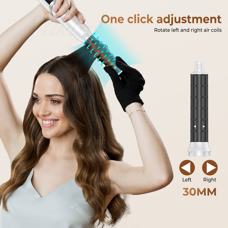 Schnelle Trocknung 8-in-1 professionelle Heißluft Haartrockner Bürste mit Auto-Wrap Curler und 2M Stromkabel 1500W Multi-Styler