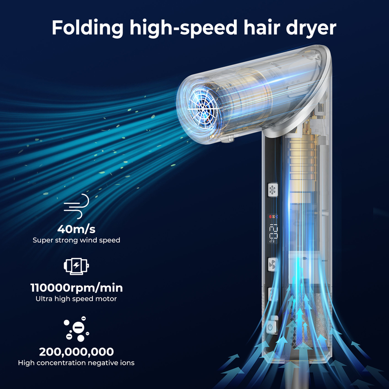 Schnelle Trocknung 8-in-1 professionelle Heißluft Haartrockner Bürste mit Auto-Wrap Curler und 2M Stromkabel 1500W Multi-Styler