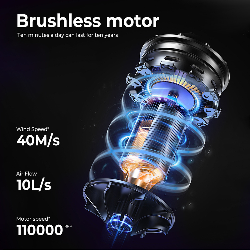 Kalt 4 Gang 8 in 1 Haarstiller 110 000 RPM Geschwindigkeit Negativ-Ionen Haartrockner Automatisches Locken-Eisen Volumizer Geradiger