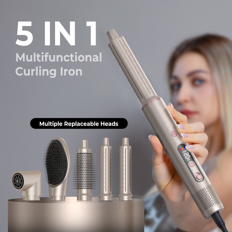 6 in 1 professioneller Heißluftstyling leistungsfähiger Haartrockner & Straightener Set Curling Volumizing Straightening