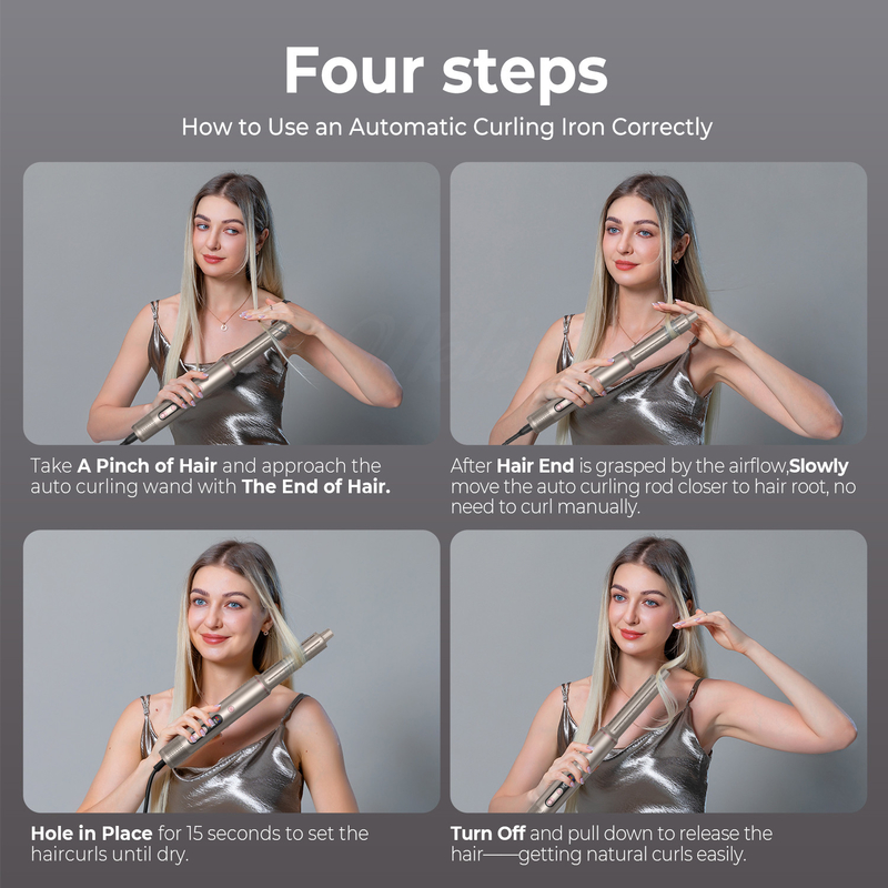 6 in 1 professioneller Heißluftstyling leistungsfähiger Haartrockner & Straightener Set Curling Volumizing Straightening