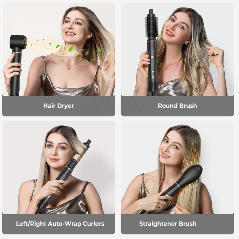 Professionelle Heißluft Styling Haartrockner Bürste 5 in 1 Geschwindigkeit Negative Ionen Schnelle Trocknung Kalt 4 Gänge Spannung 110V / 50HZ 240V / 60HZ
