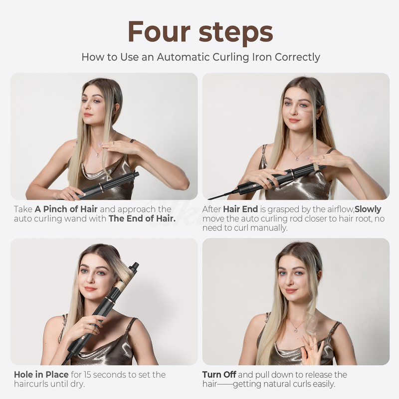Professionelle Heißluft Styling Haartrockner Bürste 5 in 1 Geschwindigkeit Negative Ionen Schnelle Trocknung Kalt 4 Gänge Spannung 110V / 50HZ 240V / 60HZ