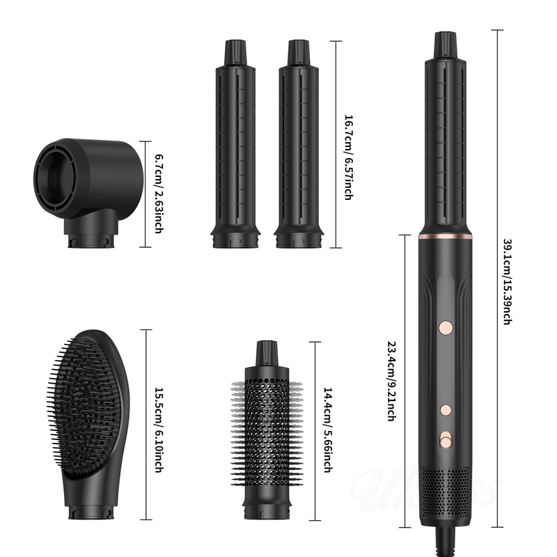 Professionelle Heißluft Styling Haartrockner Bürste 5 in 1 Geschwindigkeit Negative Ionen Schnelle Trocknung Kalt 4 Gänge Spannung 110V / 50HZ 240V / 60HZ