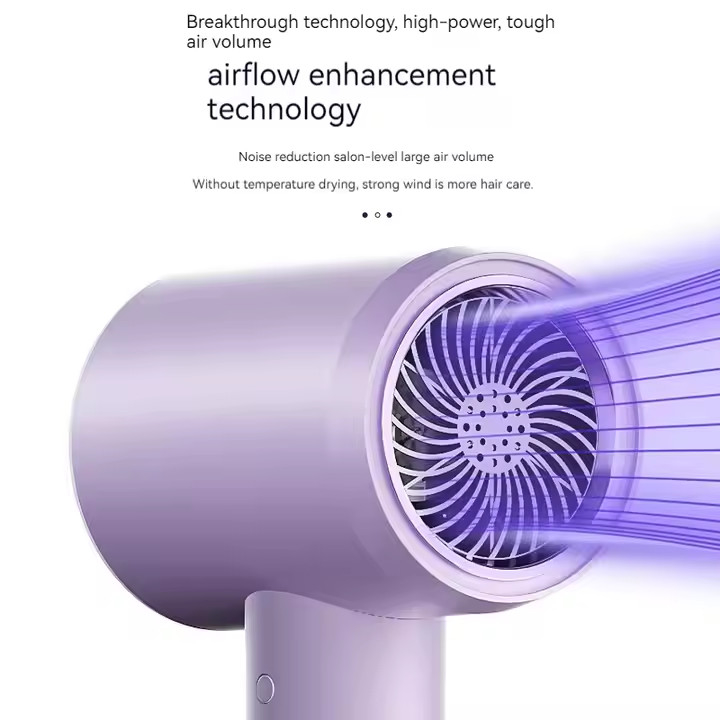 2000W Lila Hochgeschwindigkeit Blauer Strahl Negativ-Ionen Revair Haartrockner Temperatur für den Haushalt einstellbar